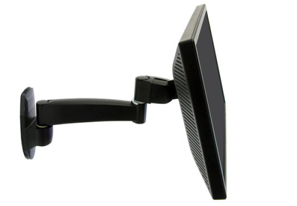  Ergotron - Seria 200 Monitor Arm - uchwyt ścienny do monitora z pojedynczym rozszerzeniem (czarny)